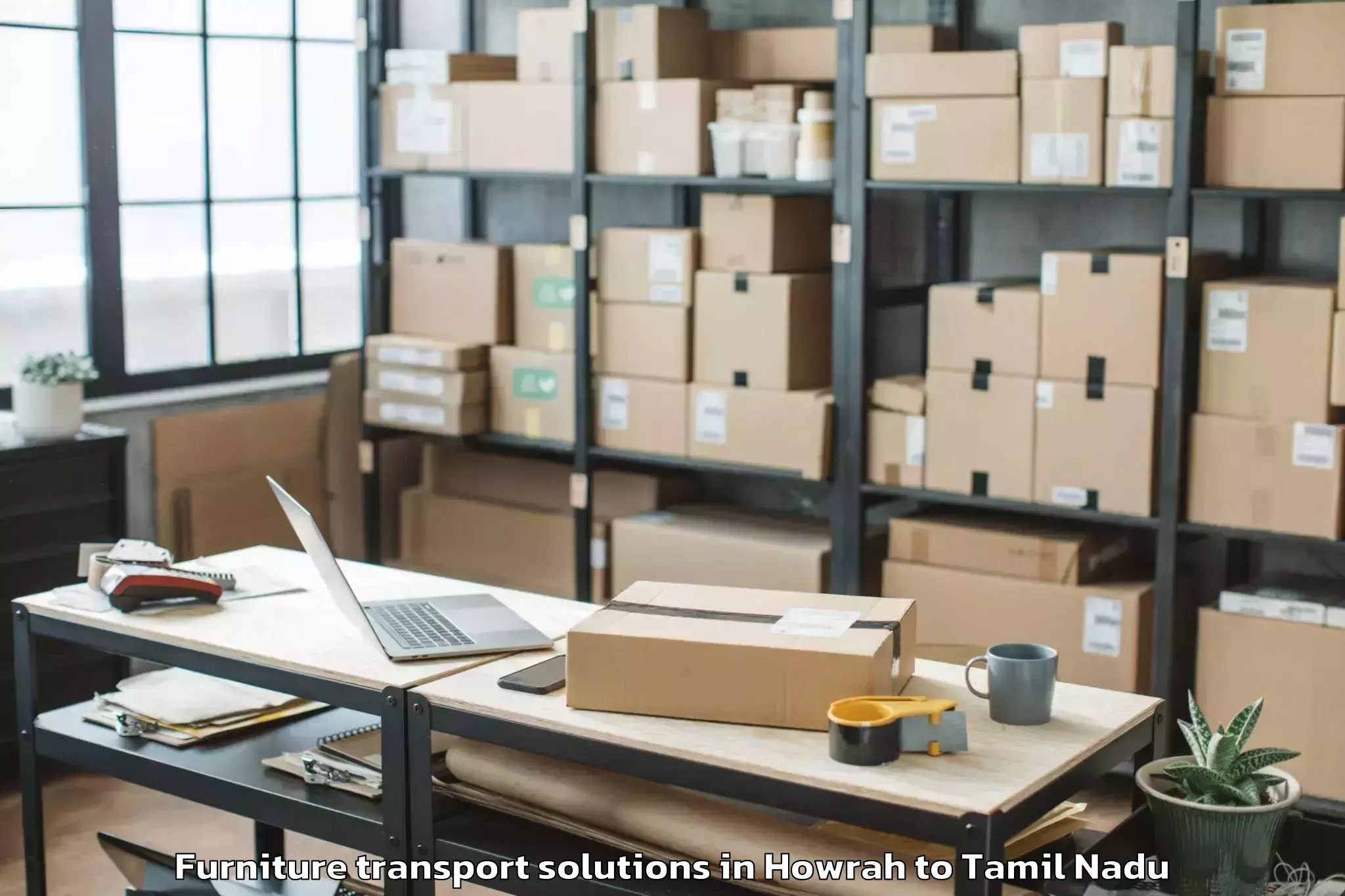 Reliable Howrah to Thiruverumbur Furniture Transport Solutions